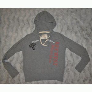 Key West Florida palm tree pull over hoodie grey gray